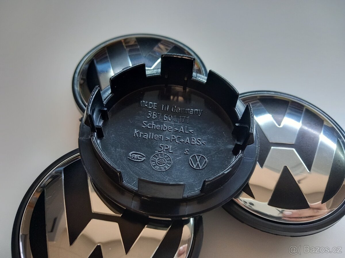 Středové krytky Vw, 65x56mm, chrom logo - 2