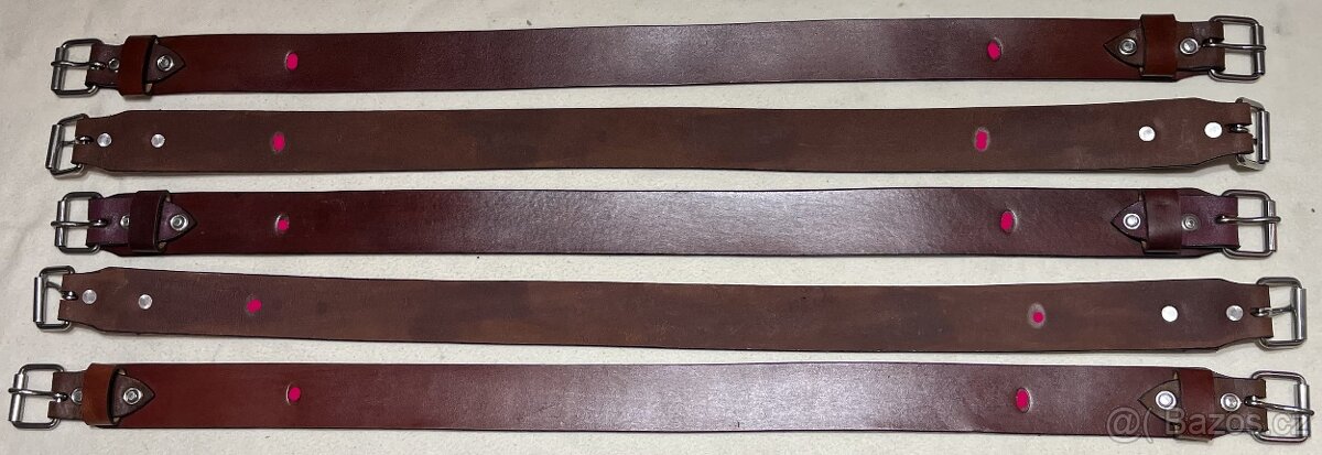 Westernový zadní podbřišníkový řemen kožený červený - 2