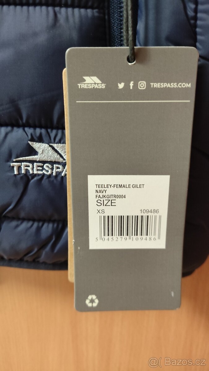 Dámská outdoorová vesta Trespass, vel.XS, nová - 2