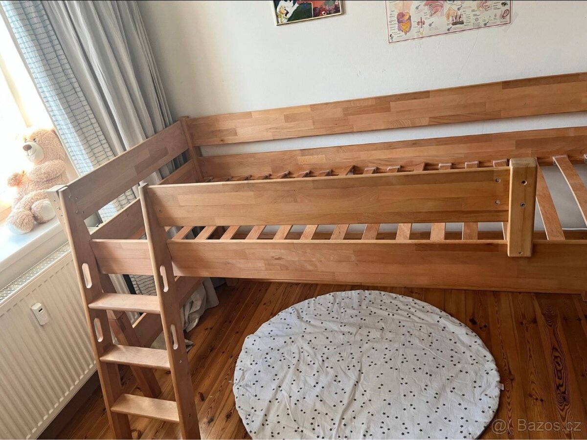 Detska postel 90x200 vyvýšená - 2