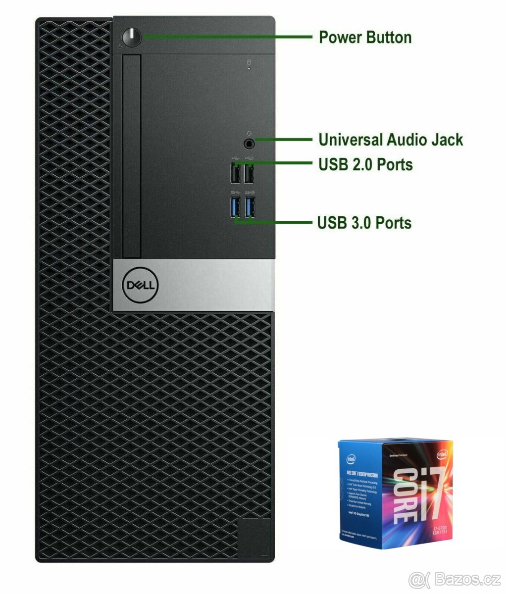 DELL i7 6700,16GB DDR4,SSD,HDD,Windows 11,záruka - 2