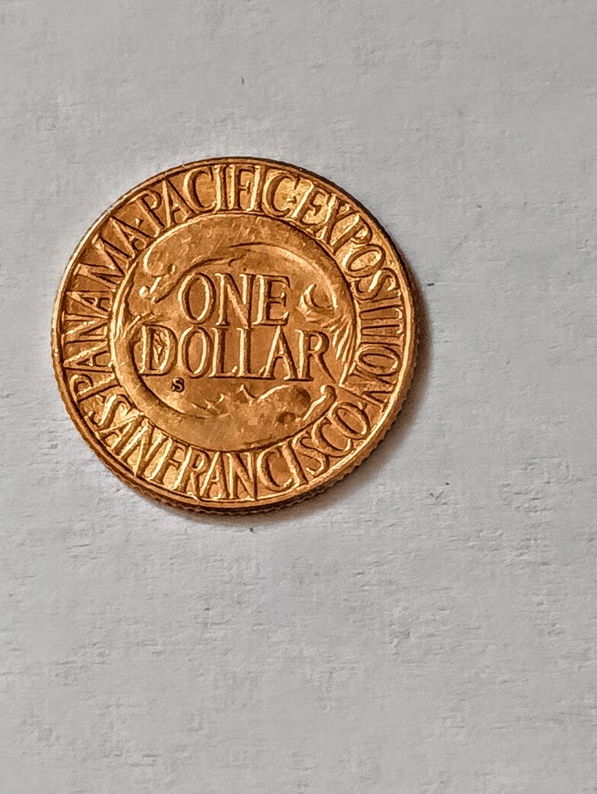 1DOLLAR 1915 PANAMA PACIFIK RR -TOP - 2