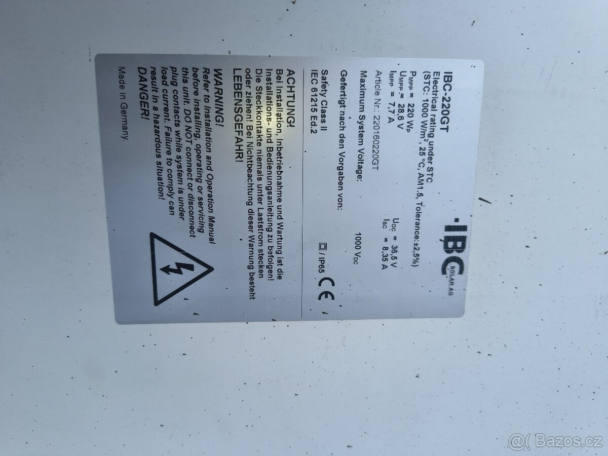 Fotovoltaické panely 220Wp - 2