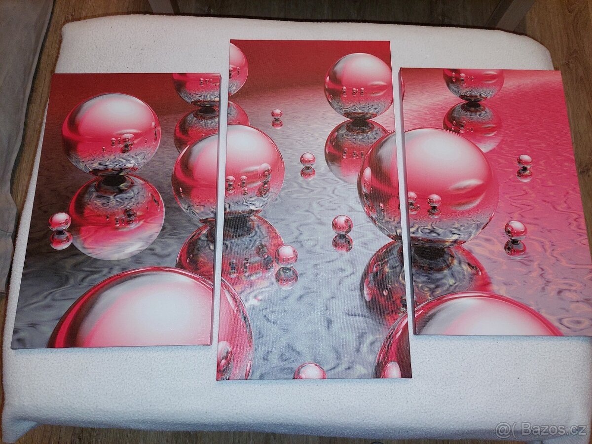 Prodám moderní třídílný obraz 75x50cm. - 2