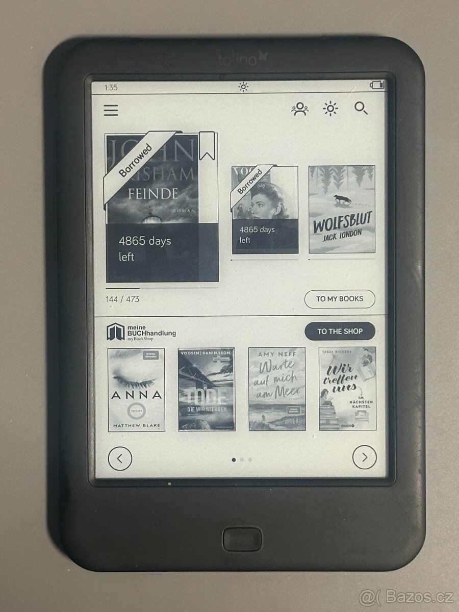 Čtečka knih Tolino Shine 2 HD 2GB černá WiFi - 2