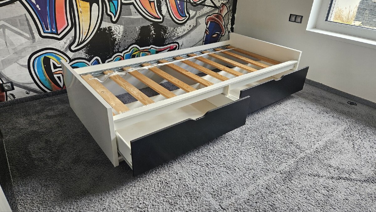 Postel IKEA flaxa 90x200 mám 2ks - 2