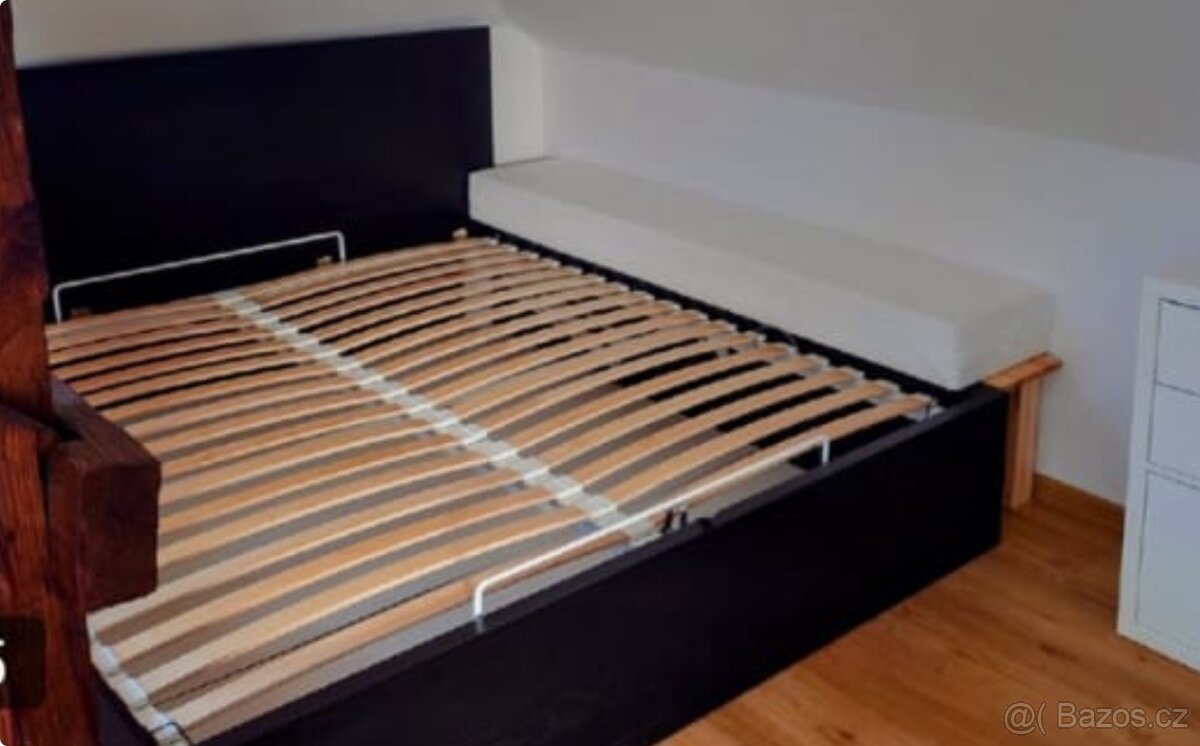 IKEA MALM dvojpostel úložný prostor 180x200 skvělý stav - 2
