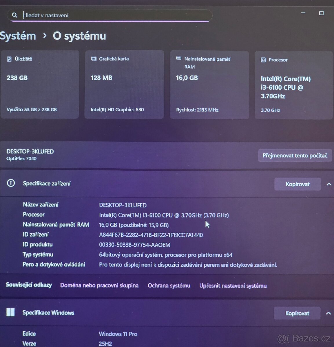 MiniTower | 16GB RAM | Nový 256 NVMe SSD | W11pro - 2