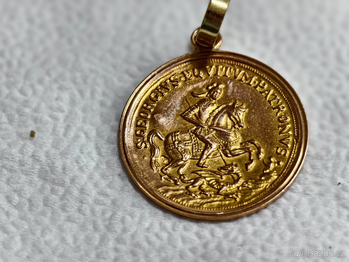 Zlatý přívěsek mince - 2