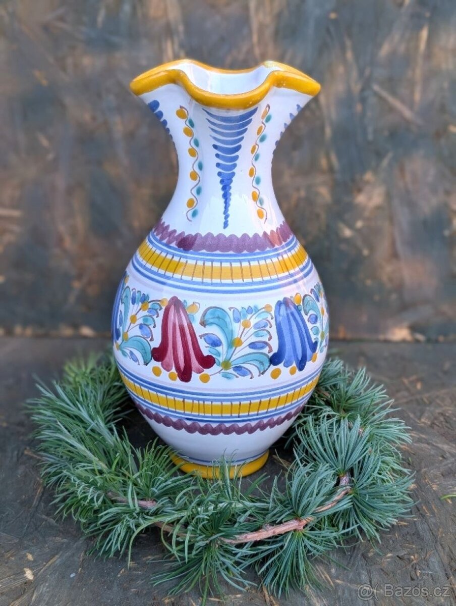 Retro váza, folklór, zn. Modra. - 2