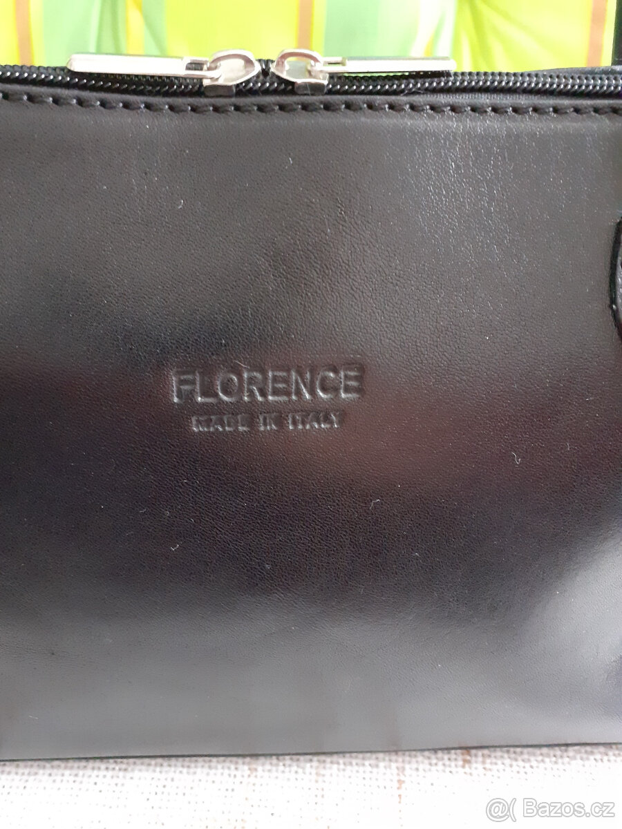 Nová kožená černá kabelka FLORENCE na zipy - 2