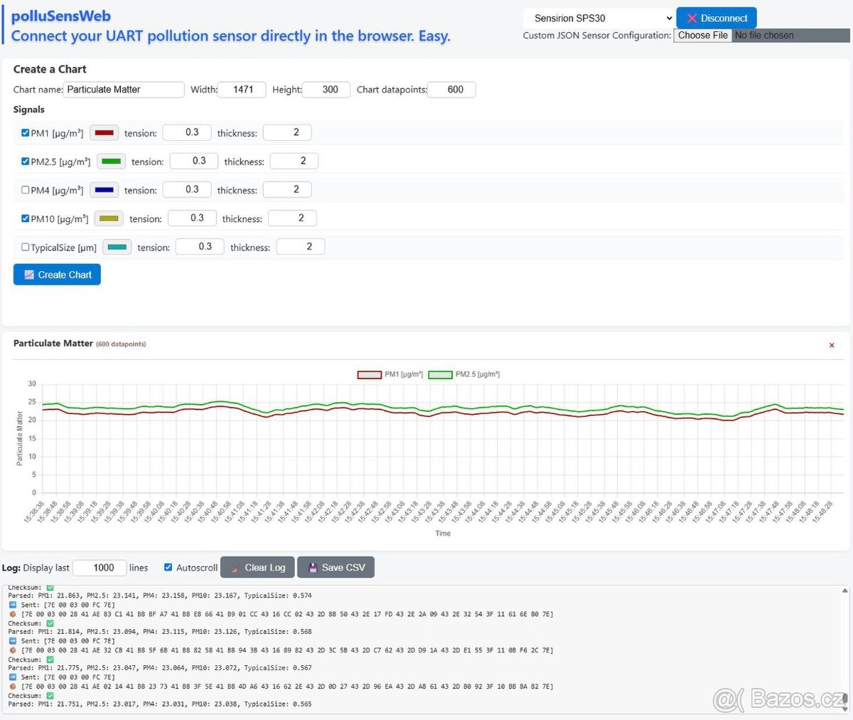 DIY sada – PM2.5 senzor Sensirion SPS30+USB-C (polluSensWeb) - 2