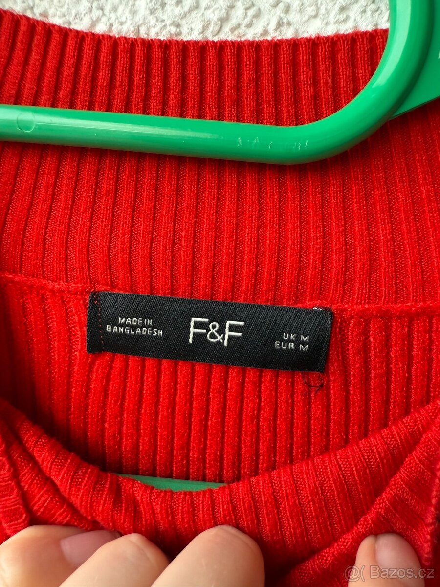 Červený oversized svetr F&F - 2