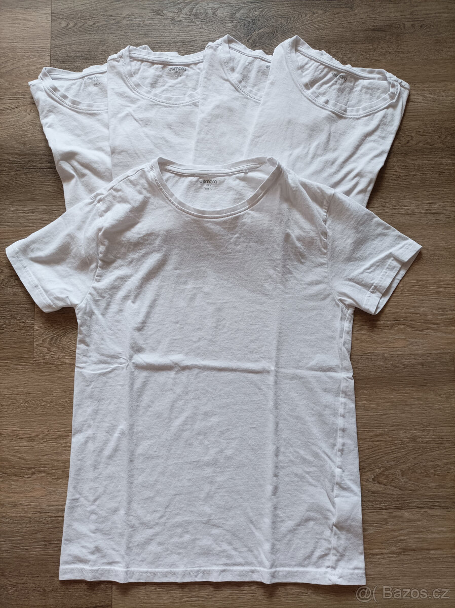 Bílá bavlněná trička vel. 158 - 2