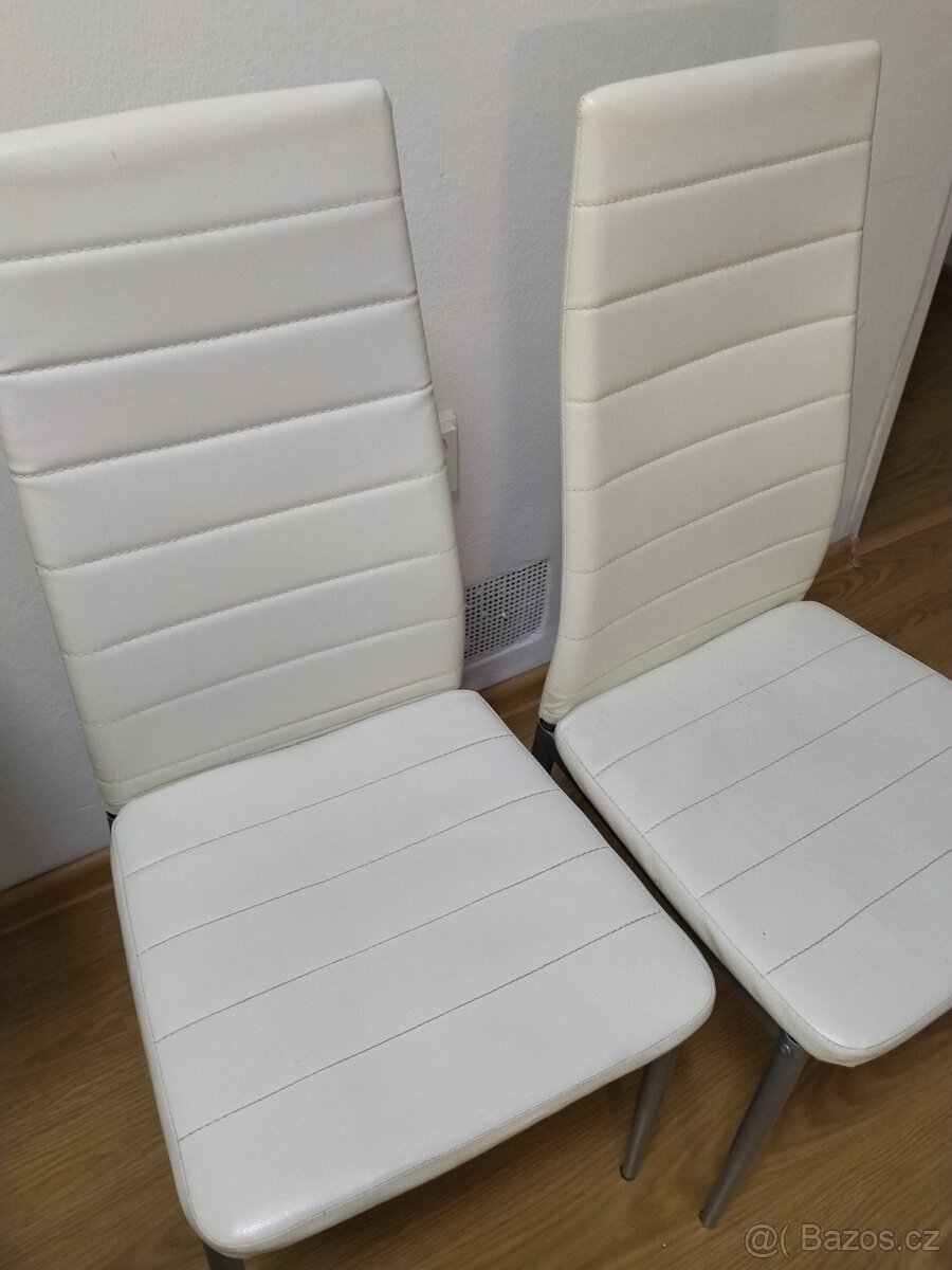 Židle bílá ekokůže 2ks - 2