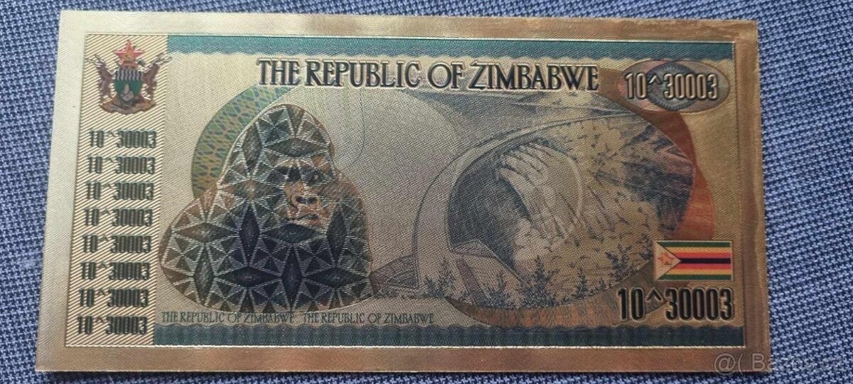 Zlatá investiční bankovka 24kt zlato - 999/1000 Váha 5,8g - 2