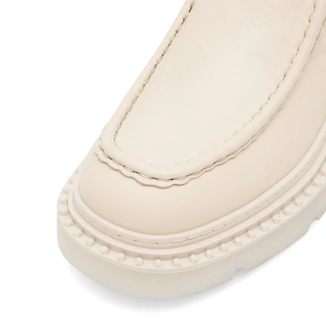 ♥️ Dámské kotníkové boty / polokozačky kožené béžové Badura - 2