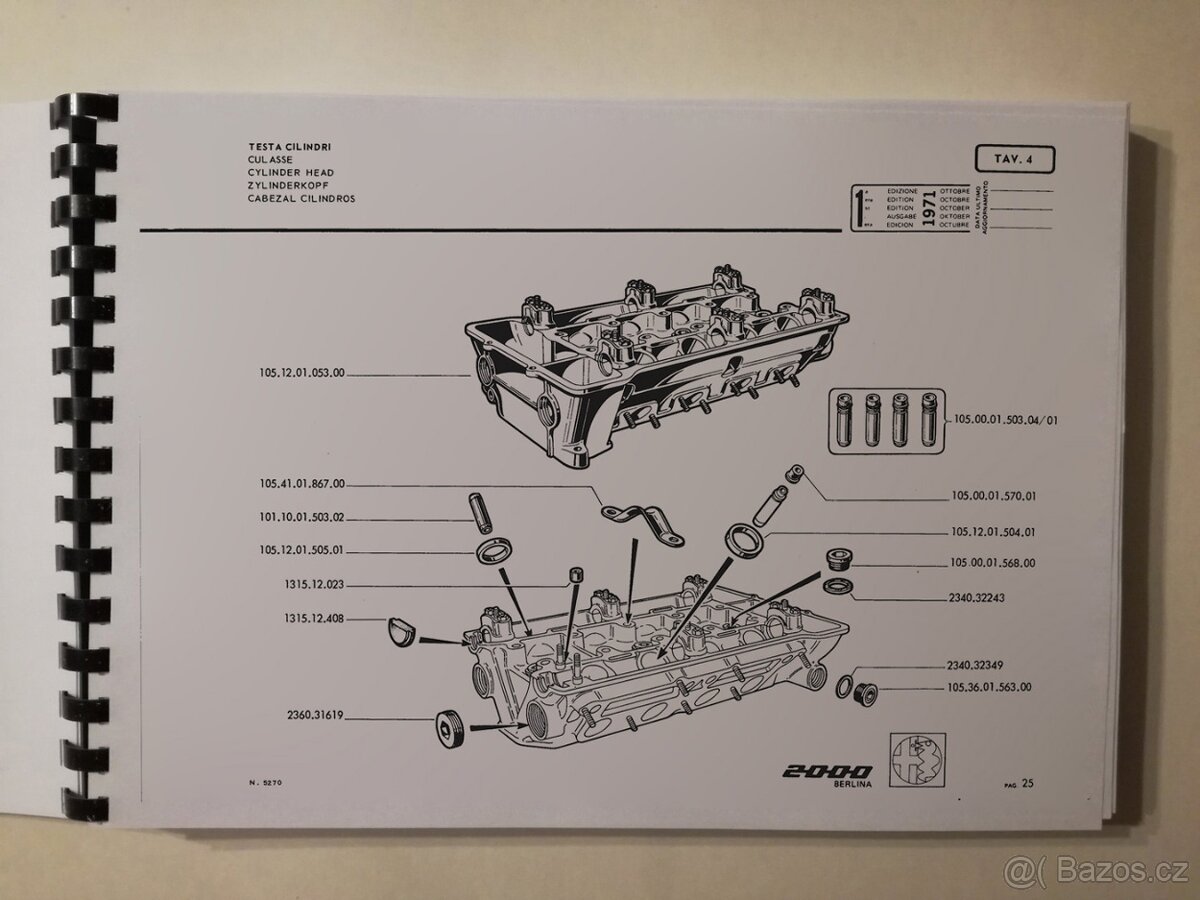 Katalog dílů Alfa Romeo 2000 Berlina - 2
