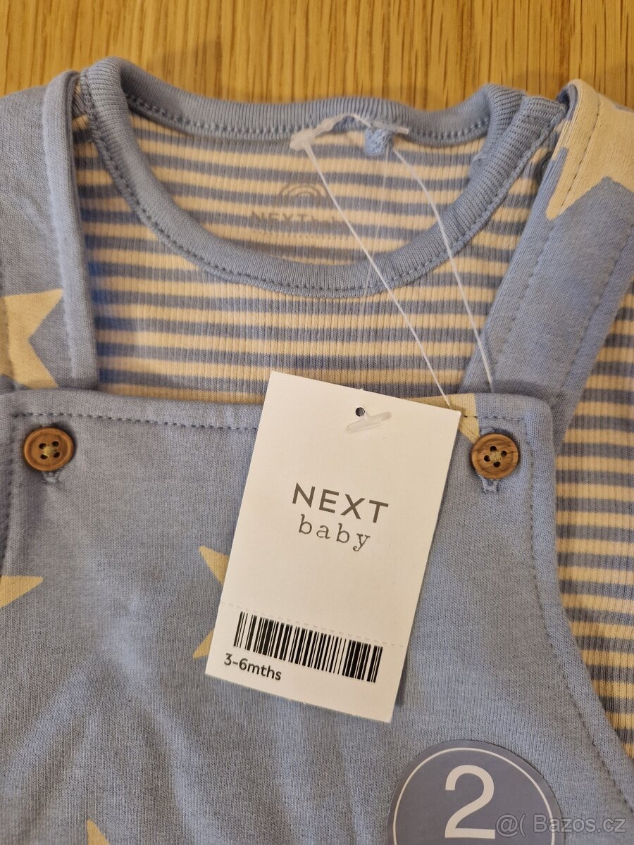 Modrobéžový set Next s proužky a hvězdičkami pro chlapečka - 2