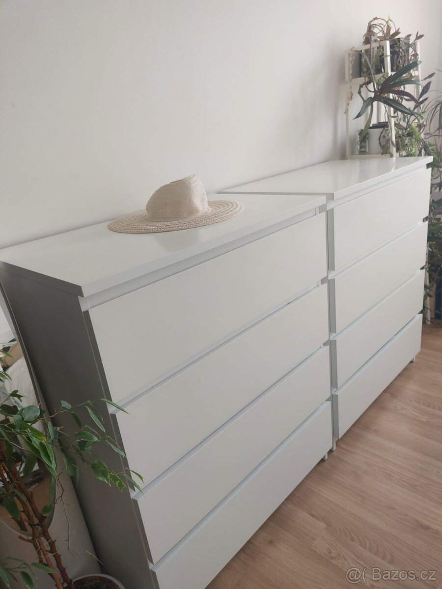 Komoda IKEA MALM 2x, bílá - 2