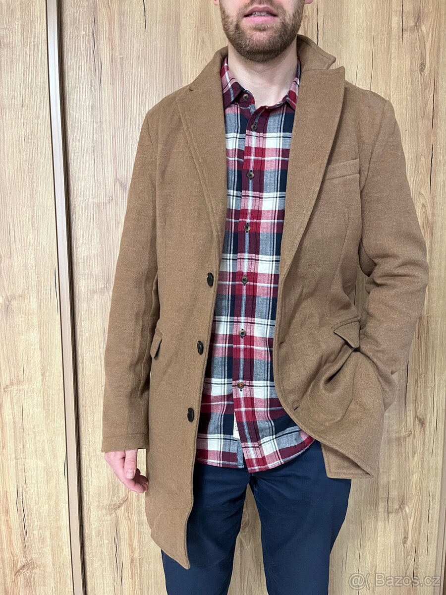 Podzimní béžový pánský kabát - NOVÝ - 2