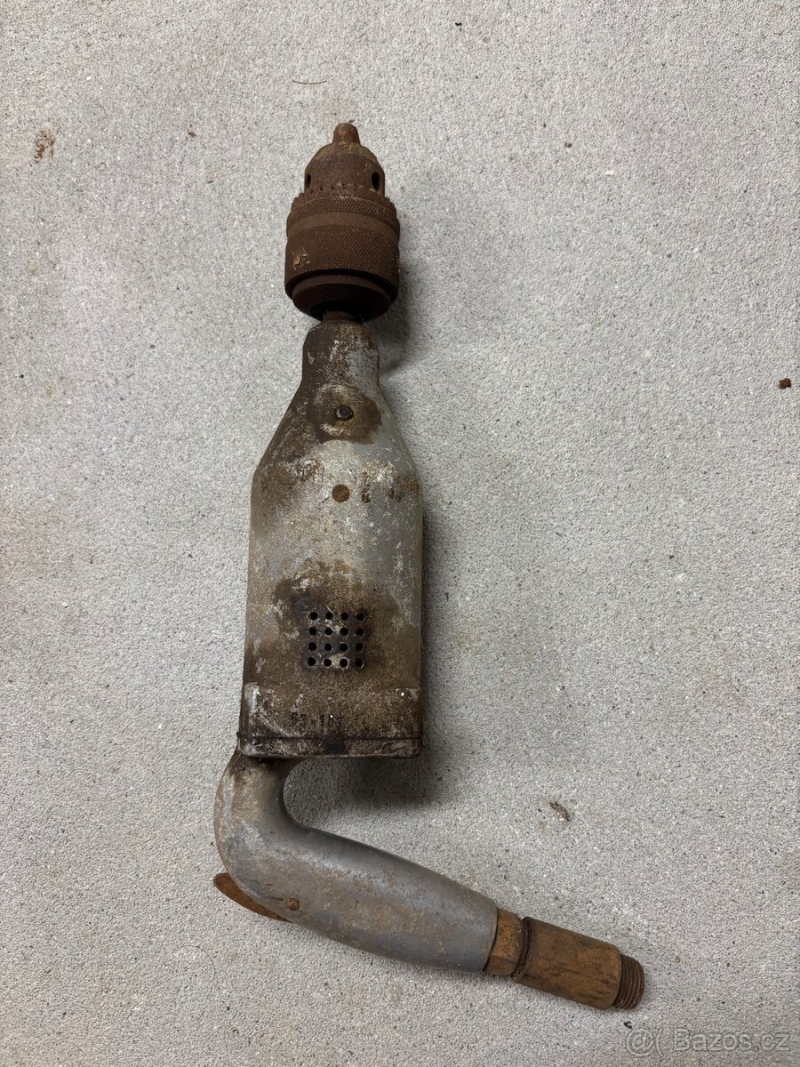 Historická pneumatická vrtačka TOS sklíčidlo - 2