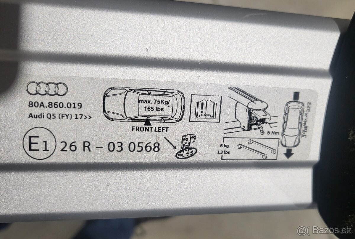 AUDI Q5 - originál priečne lyžiny - 2