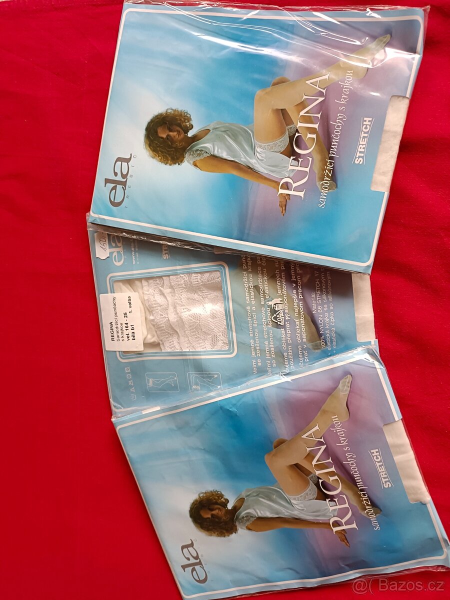 Bílé samodržící punčochy nové. - 2