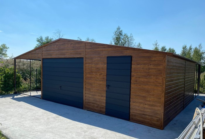 Garáž 6x6 + 3m přístřešek - 2