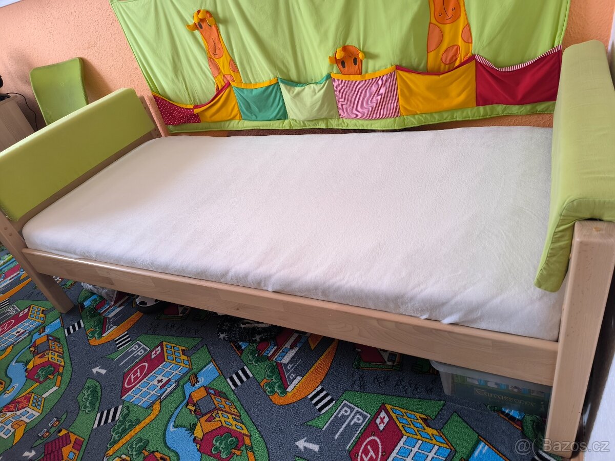 Dřevěná postel (dub Sonoma) 90x200 - 2