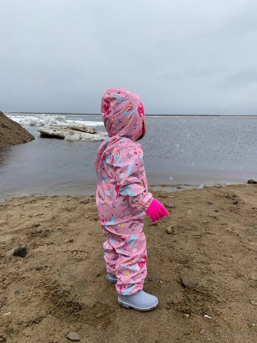 Nový nepromokavý termo set Jednorožci, vel.92/98 - 2