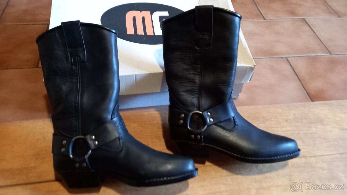 kožené moto boty dámské - choper - 2