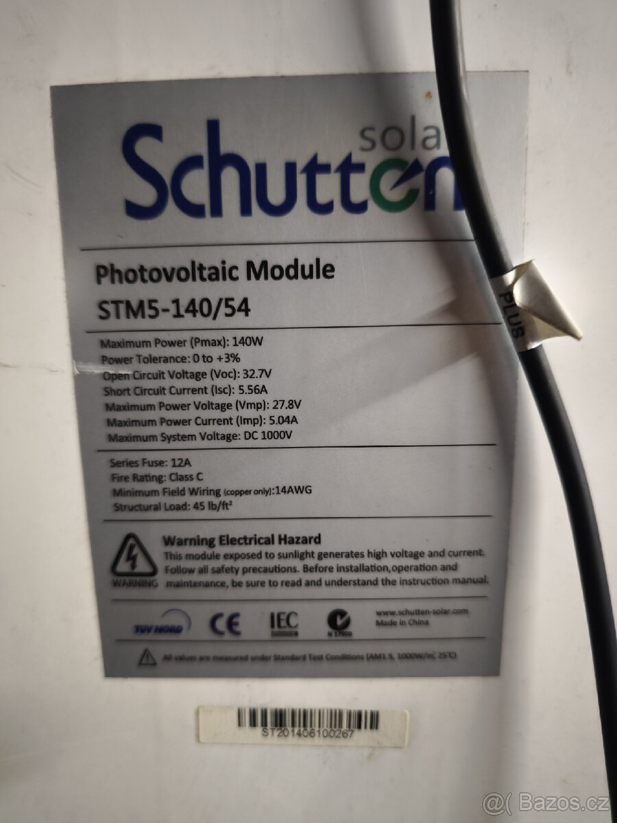 Prodám solární panel Schutten 140 Wp - 2