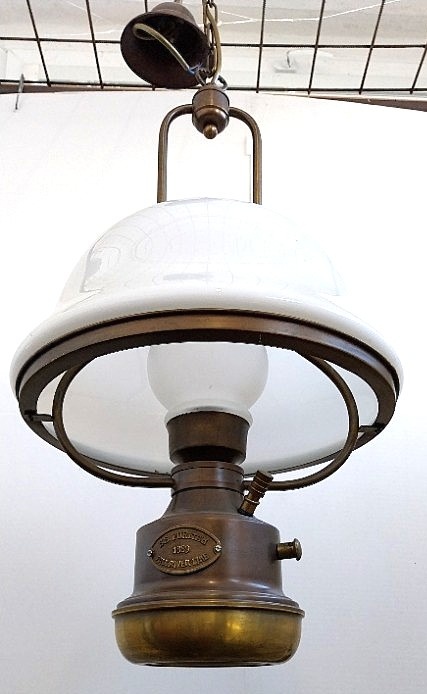 Mosazný lustr petrolejka - 2