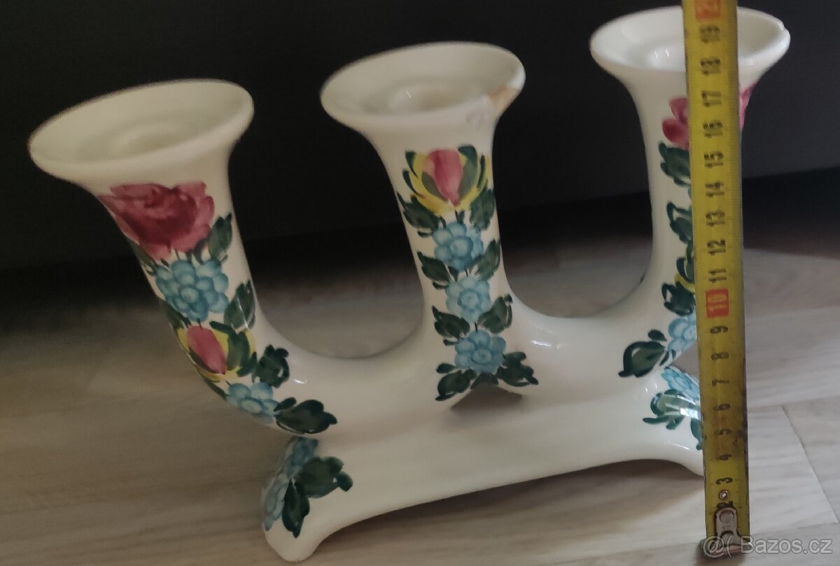 Keramický trojramenný svícen - 2