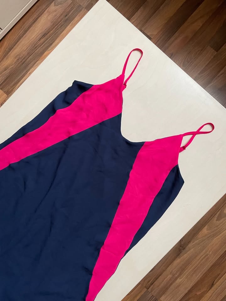 Nové šaty modré s růžovou vsadkou, vel S, Atmosphere - 2