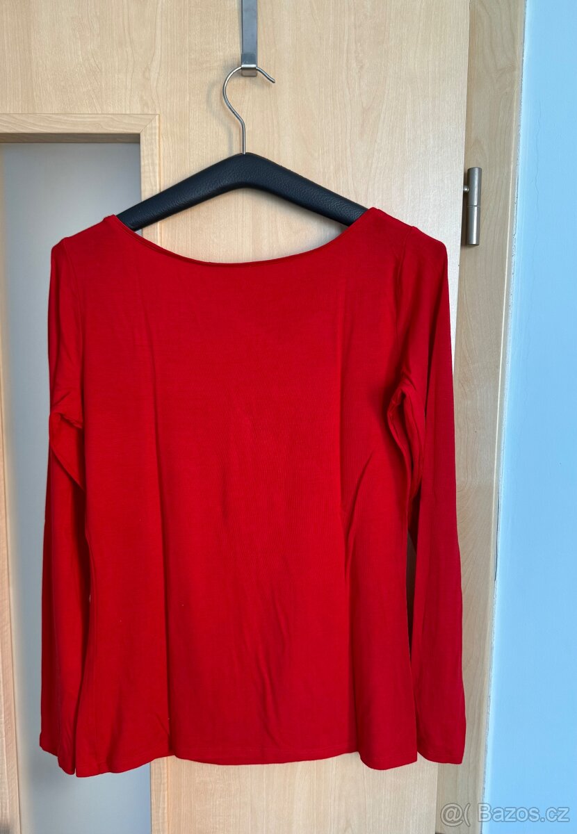 Červené dám. triko Orsay, dl. rukáv, vel. M/38. - 2