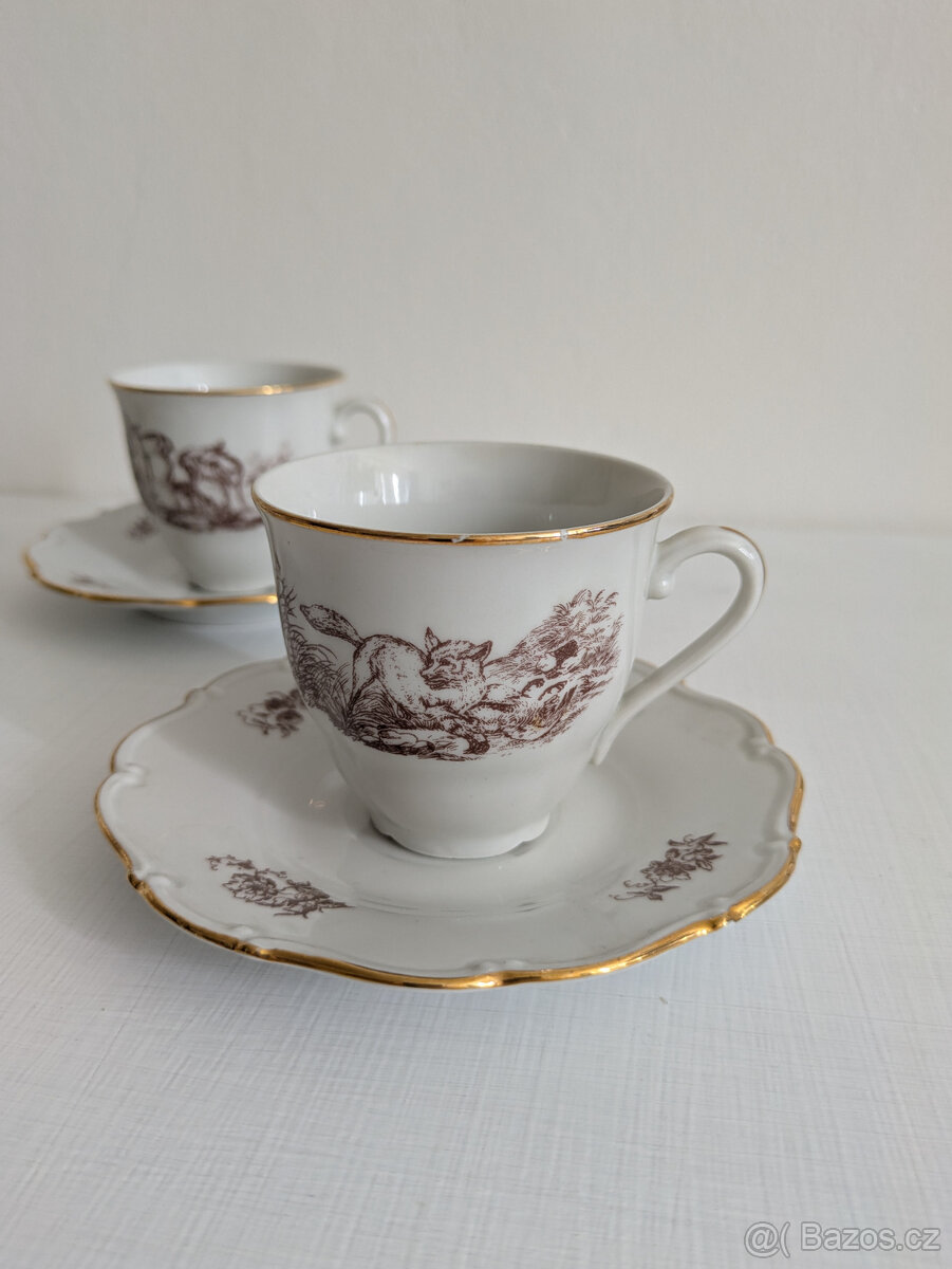 Porcelánová sada 6 šálků s podšálky (Horní Slavkov) - 2