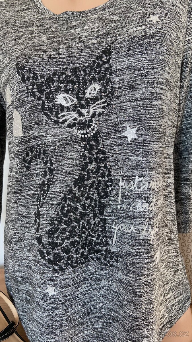 Dámská halenka s motivem kočky vel.M - 2