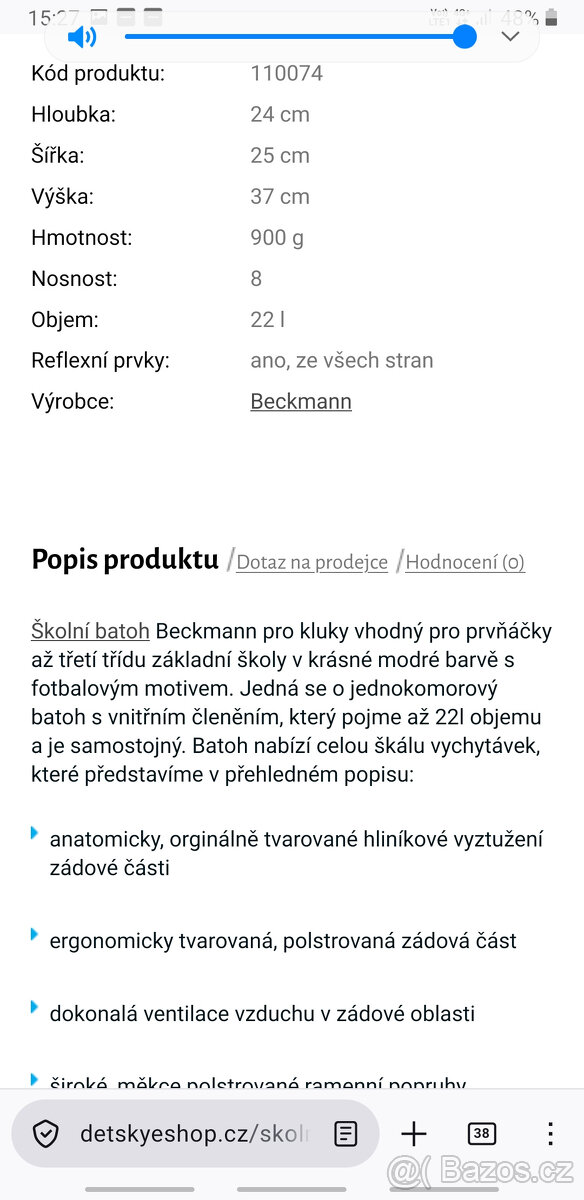 ŠKOLNÍ BATOH BECKMANN -AKTOVKA OD 1.třídy - 2