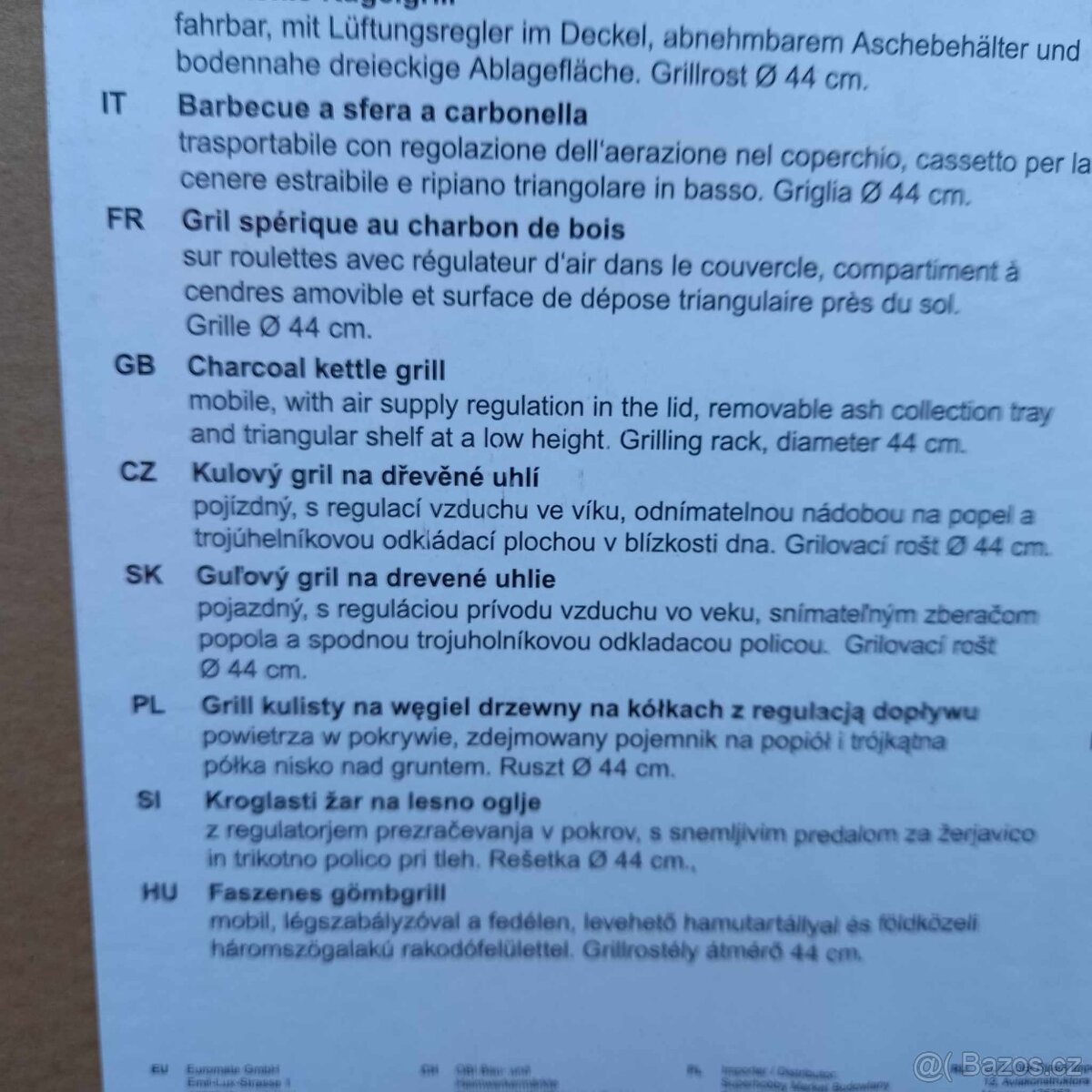 Gril na dřevěné uhlí - 2