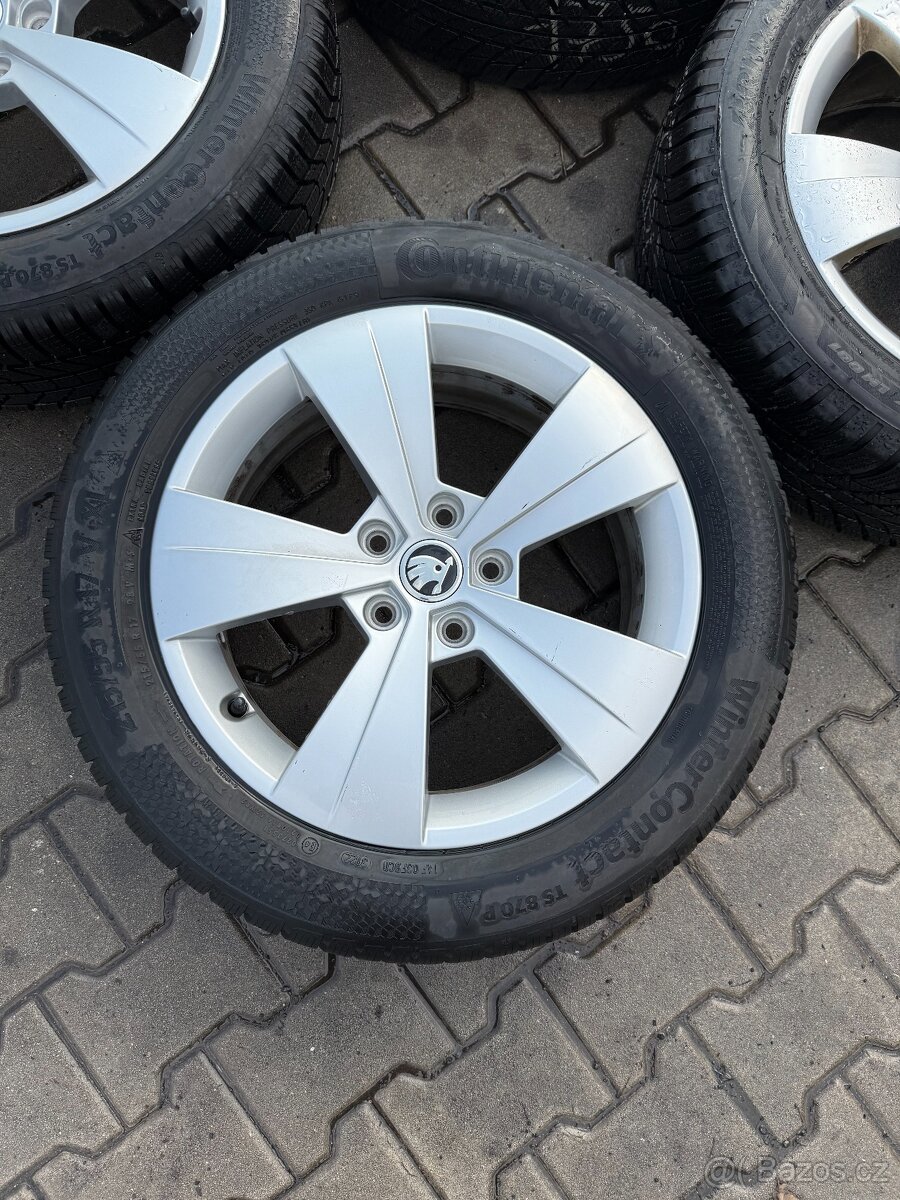 Komplet alu Škoda Superb 5x112r17+215/55r17 zimní - 2
