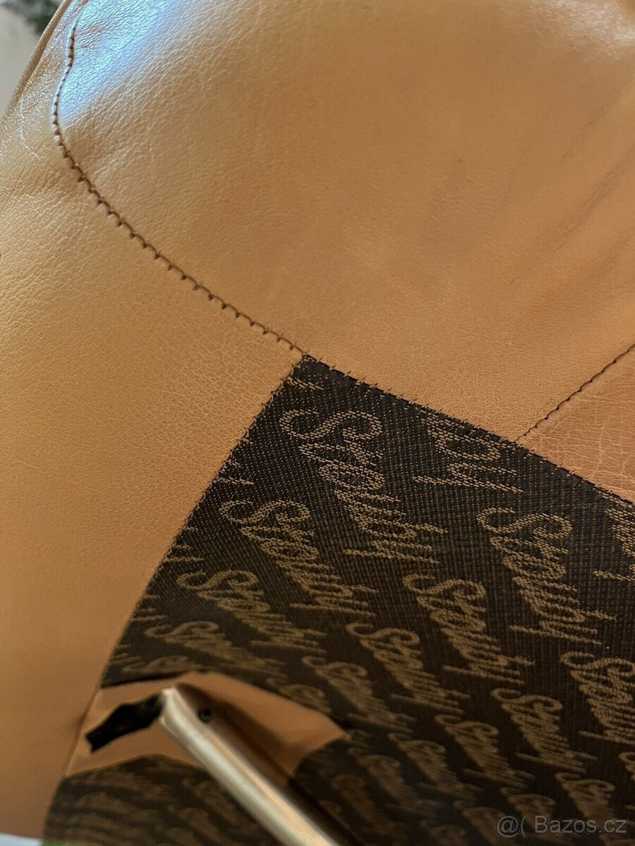 Kožené křeslo inspirované dánským Eamesem s taburetem pro St - 2