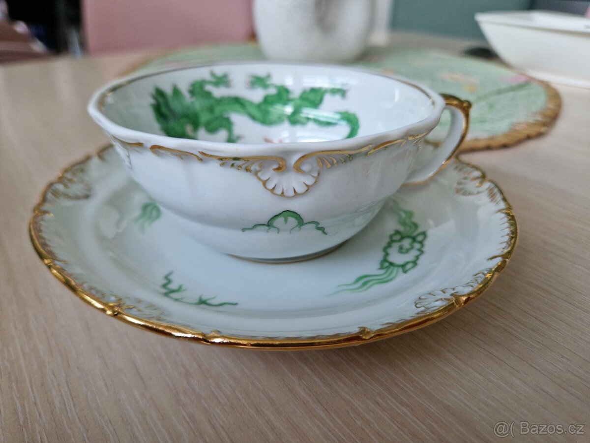 Šalek s talířkem s motivem čínského draka - 2