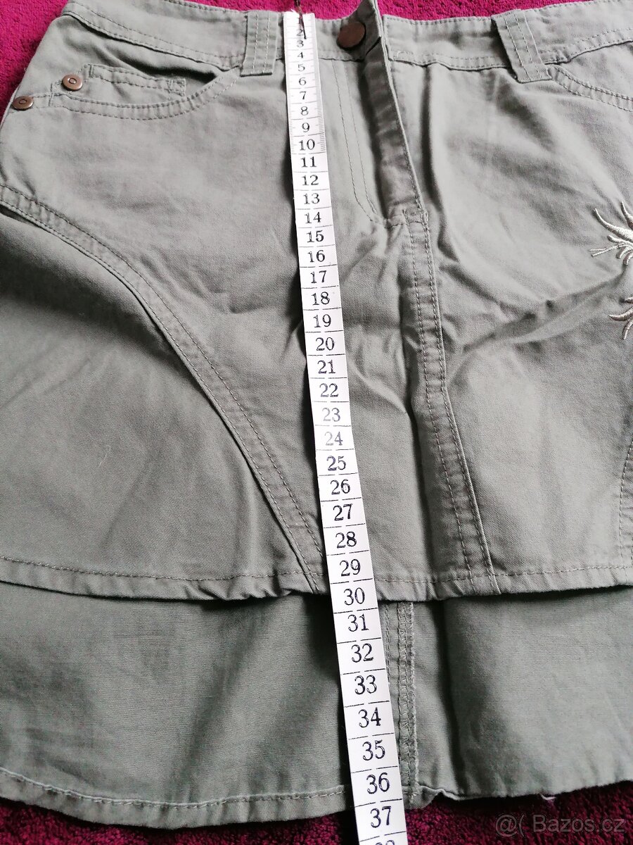 Dívčí sukýnka, vel. 128, barva khaki - 2