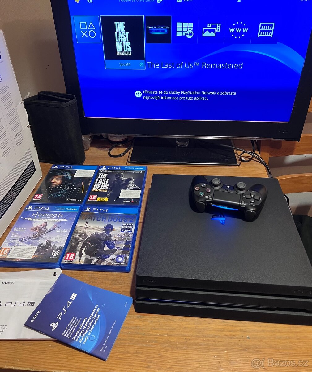 PS4 PRO 1TB 4K + hry TLOU Horizon WD2 Death Stranding - 2