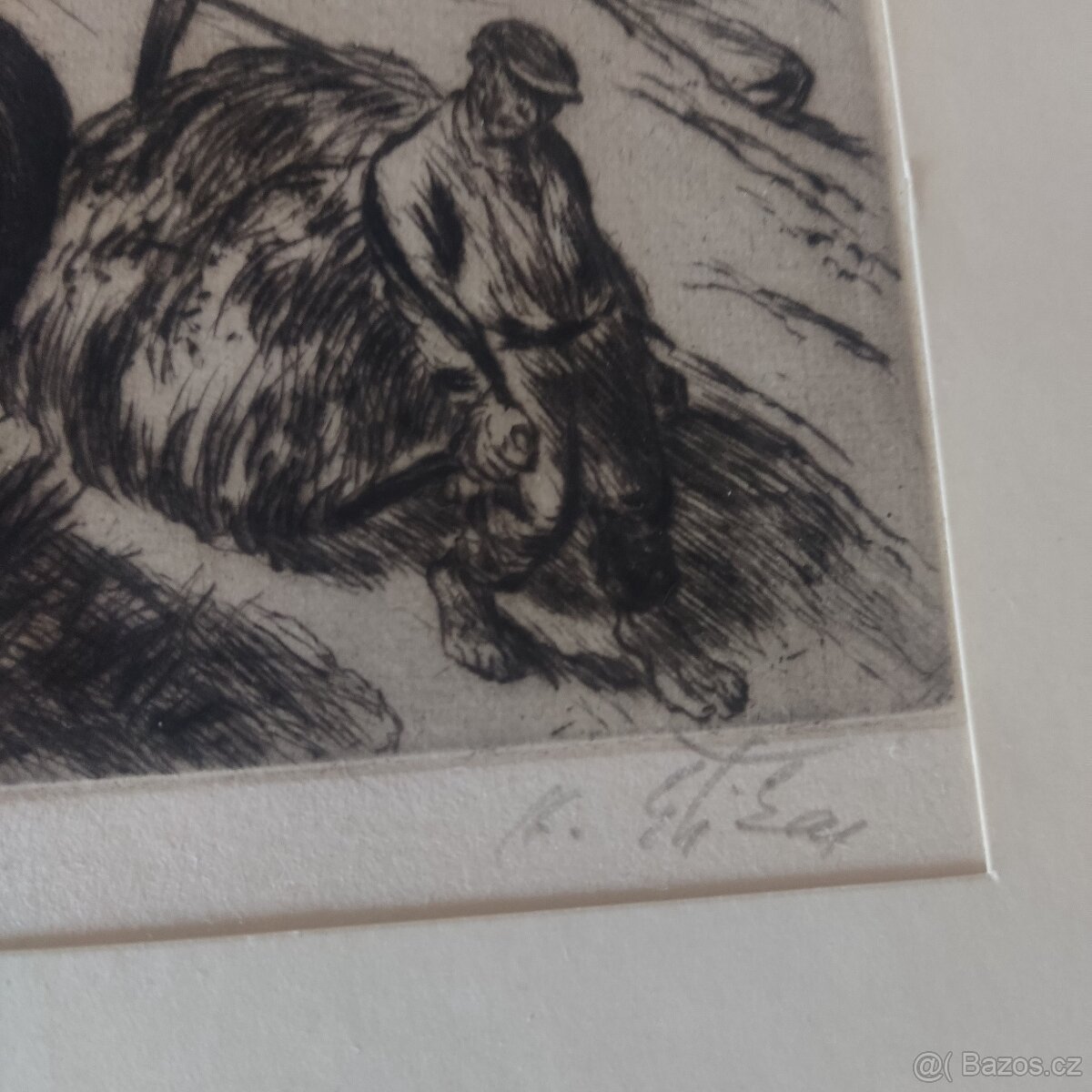 Karel štika dřevoryt s logem - 2