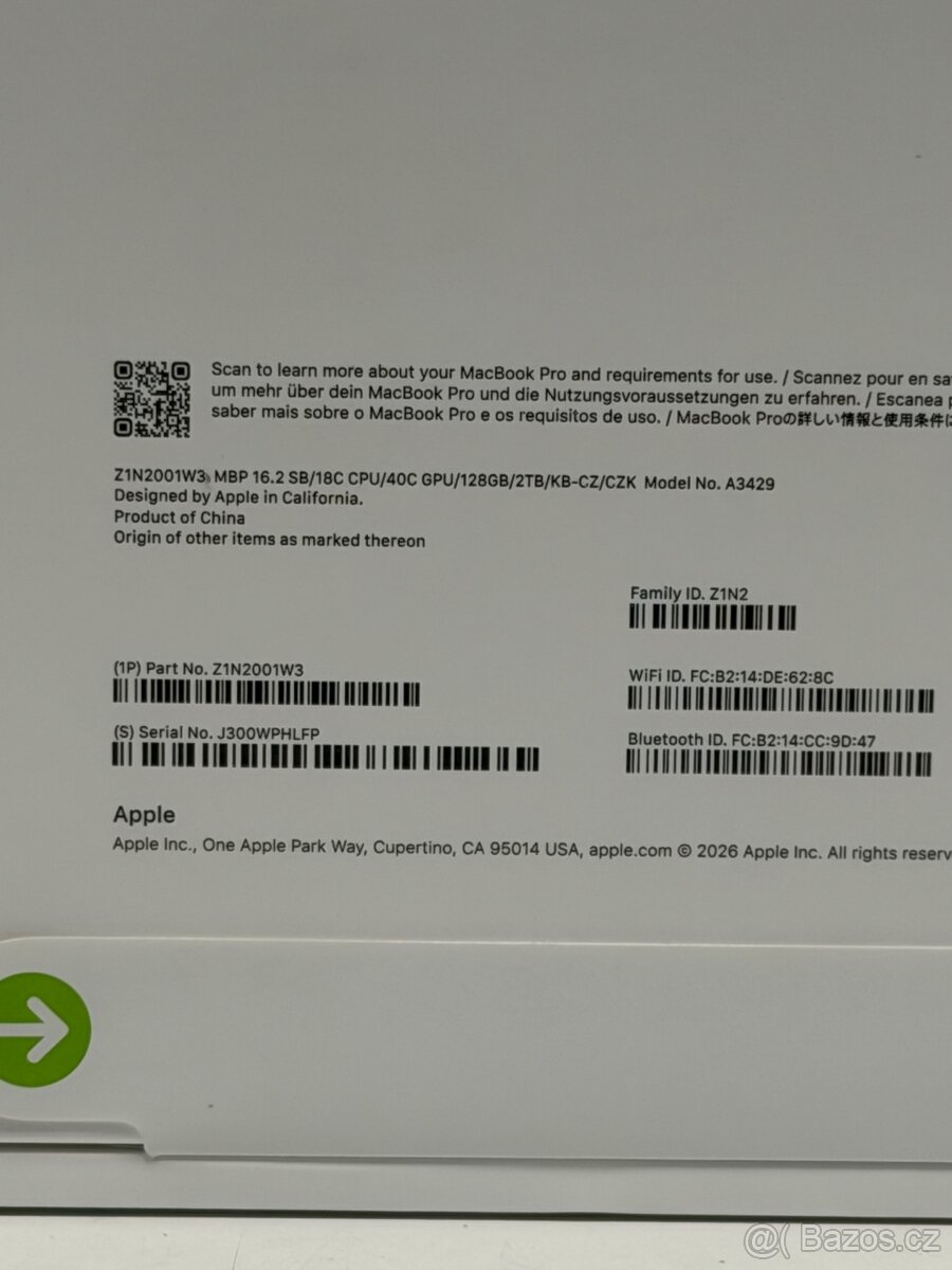 NOVÝ MacBook Pro 16” 2026/128GB RAM/M5 MAX/2TB SSD/ Záruka - 2