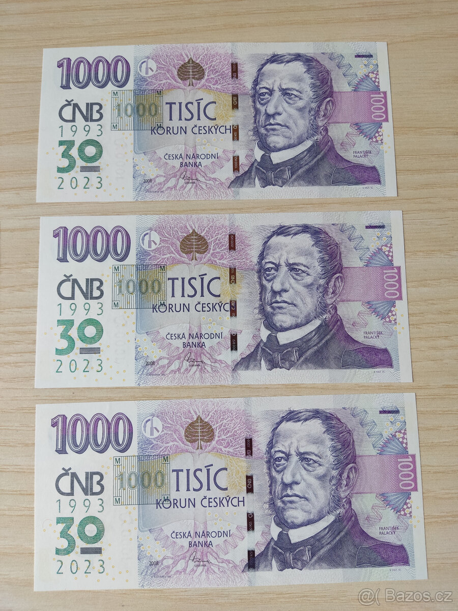 1000Kč s přítiskem ČNB - 2
