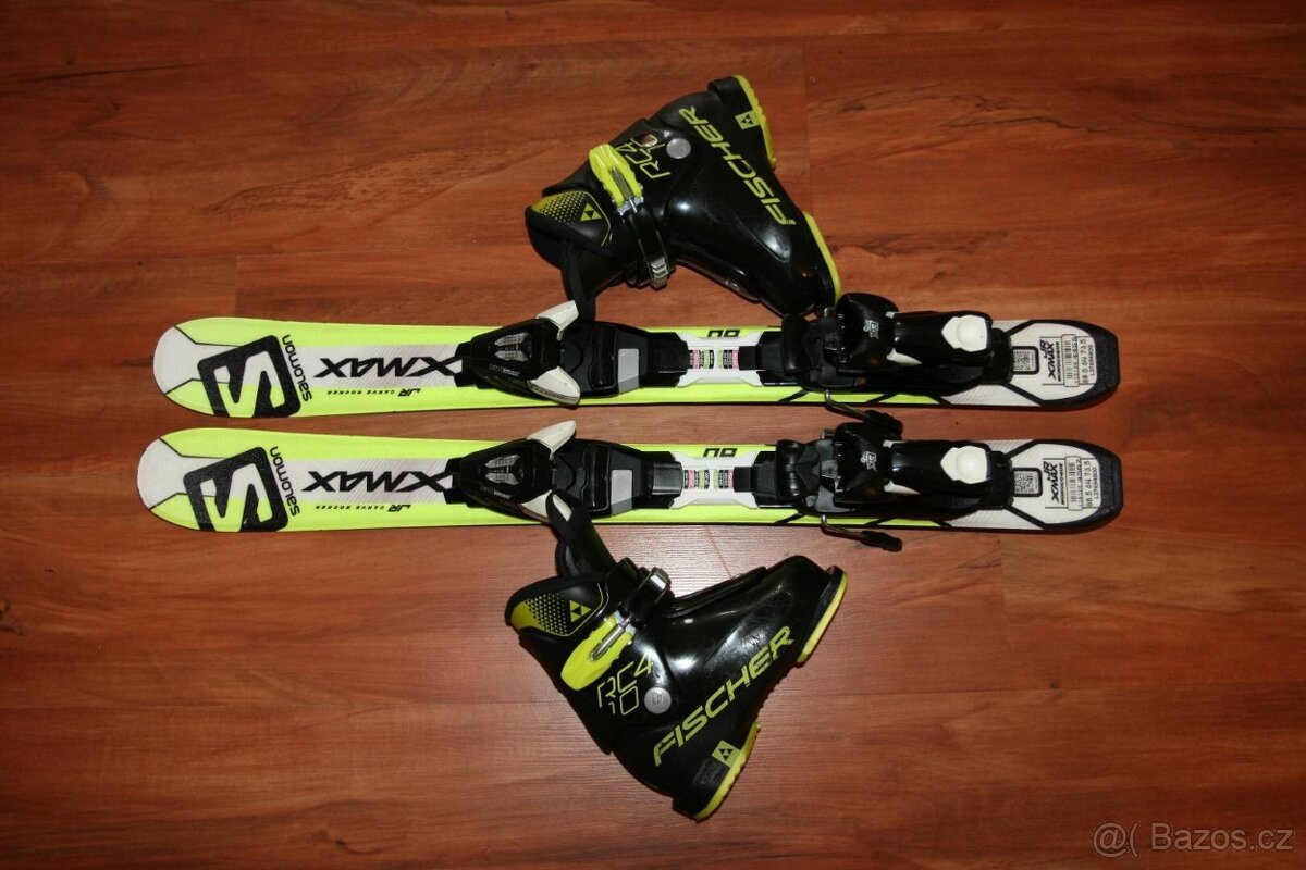 detské lyže salomon 80 cm , lyžaky Fischer - 2